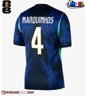 Brazílie Marquinhos #4 Venkovní Dres MS 2026 Krátkým Rukávem